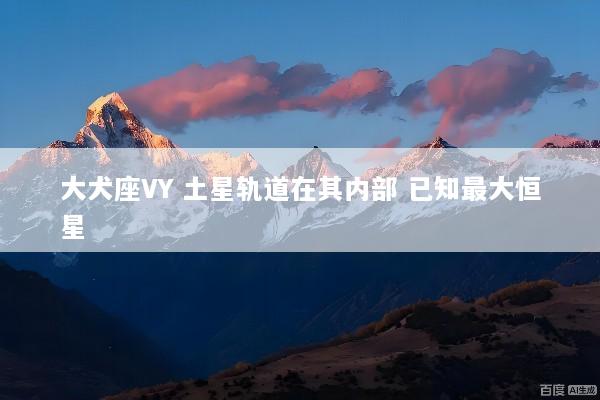 大犬座VY 土星轨道在其内部 已知最大恒星