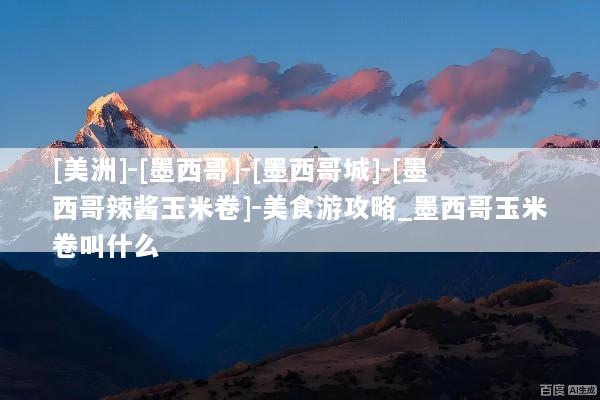[美洲]-[墨西哥]-[墨西哥城]-[墨西哥辣酱玉米卷]-美食游攻略_墨西哥玉米卷叫什么